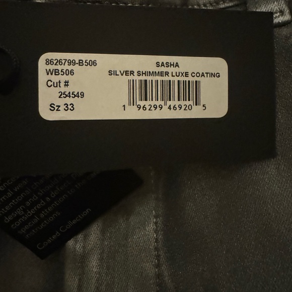 Paige jeans. NWT. Size 33. Silver shimmer. - Picture 14 of 14